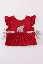 Load image into Gallery viewer, Alabama elephant french knot ruffle shorts set