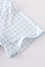 Load image into Gallery viewer, Patriotic plaid flag embroidery woman bikini swim cover up