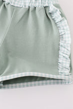 Load image into Gallery viewer, Green gingham girl ruffle set