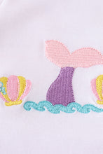 Load image into Gallery viewer, White mermaid embroidery cover up mom & me