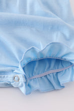 Load image into Gallery viewer, Blue princess embroidery ruffle girl bubble