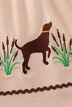 Load image into Gallery viewer, Camouflage hound embroidery ruffle dress
