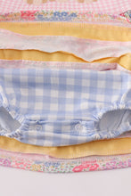 Load image into Gallery viewer, Pink floral pumpkin embroidery ruffle bubble