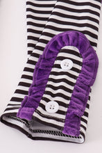 Load image into Gallery viewer, Purple Halloween witch applique velvet pants set