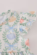 Load image into Gallery viewer, Green bow print ruffle pants set