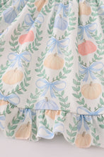 Load image into Gallery viewer, Green bow print ruffle pants set