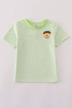 Load image into Gallery viewer, Green scarecrow embroidery stripe top