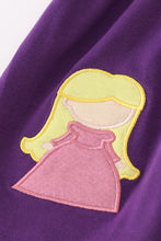 Load image into Gallery viewer, Purple halloween witch applique pants set