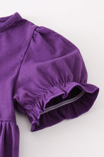 Load image into Gallery viewer, Purple halloween witch applique pants set