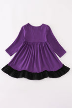 Load image into Gallery viewer, Purple halloween witch applique dress