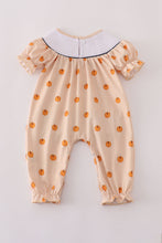 Load image into Gallery viewer, Khaki embroidery smocked romper