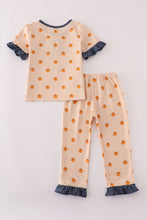 Load image into Gallery viewer, Khaki print ruffle pajamas set