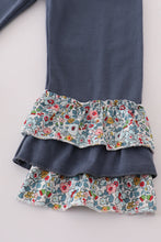 Load image into Gallery viewer, Blue meadow charm lace ruffle pants set