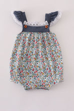 Load image into Gallery viewer, Blue meadow charm lace ruffle bubble