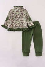 Load image into Gallery viewer, Camouflage print ruffle pants set