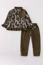 Load image into Gallery viewer, Camouflage print ruffle pants set
