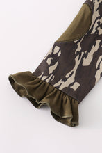 Load image into Gallery viewer, Camouflage print ruffle pants set