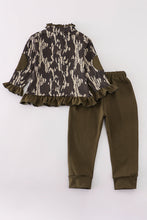 Load image into Gallery viewer, Camouflage print ruffle pants set
