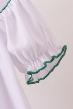 Load image into Gallery viewer, White wreath smocked dress