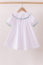 Load image into Gallery viewer, White wreath smocked dress