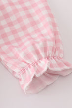 Load image into Gallery viewer, Pink princess castle embroidery gingham bubble