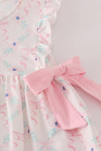 Load image into Gallery viewer, Pink floral bow print ruffle pants set