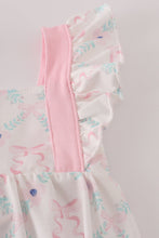 Load image into Gallery viewer, Pink floral bow print ruffle bubble