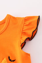 Load image into Gallery viewer, Orange halloween bluey french knot ruffle bubble