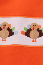 Load image into Gallery viewer, Orange turkey embroidery top