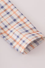 Load image into Gallery viewer, Orange turkey embroidery plaid bloomer set