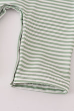 Load image into Gallery viewer, Green turkey french knot stripe jonjon