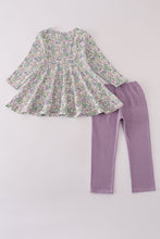 Load image into Gallery viewer, Purple floral print pants set
