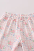 Load image into Gallery viewer, Pink floral print ruffle pajamas set