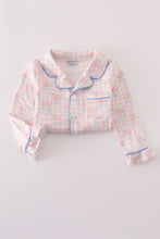 Load image into Gallery viewer, Pink floral print ruffle pajamas set