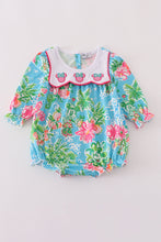 Load image into Gallery viewer, Green floral character applique bubble