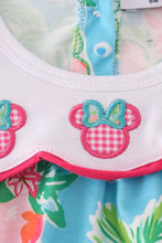 Load image into Gallery viewer, Green floral character applique bubble