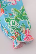 Load image into Gallery viewer, Green floral character applique bubble