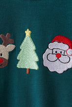 Load image into Gallery viewer, Green christmas santa claus embroidery pants set
