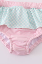 Load image into Gallery viewer, Pink princess embroidery girl 2pc swimsuit