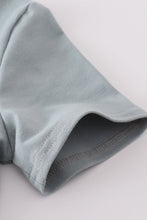 Load image into Gallery viewer, Blue he is risen embroidery top