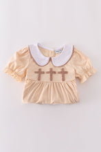Load image into Gallery viewer, Cream cross french knot dress