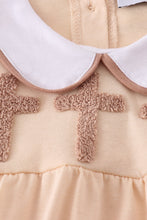 Load image into Gallery viewer, Cream cross french knot bubble