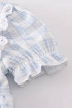 Load image into Gallery viewer, Blue plaid he is risen embroidery bubble