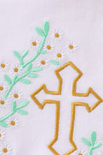Load image into Gallery viewer, Easter cross embroidery girl bloomer set