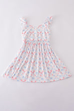 Load image into Gallery viewer, Blue bow lattice print mom&me dress