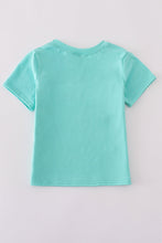Load image into Gallery viewer, Blue marine creature embroidery smocked top