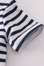 Load image into Gallery viewer, Blue stripe cake embroidery top