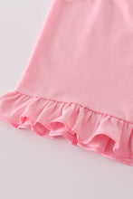 Load image into Gallery viewer, Pink lemon print bow ruffle shorts set