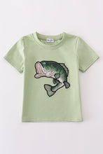 Load image into Gallery viewer, Green Fish Applique Top