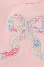 Load image into Gallery viewer, Pink Floral Print Bow Applique Bloomer Set